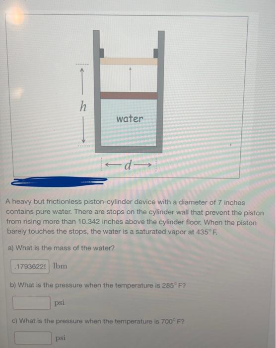 Solved A Heavy But Frictionless Piston Cylinder Device With Chegg