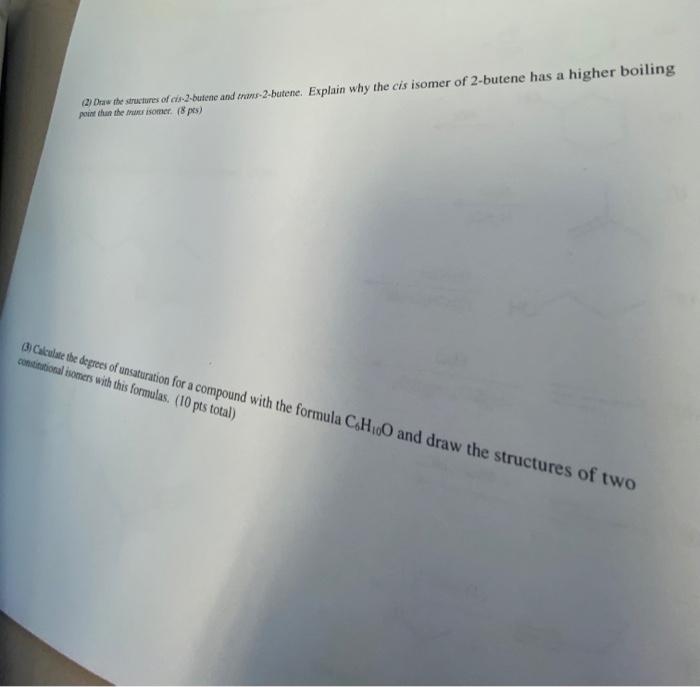 Solved Daw The Structures Of Cis 2 Butene And Trans 2 Bu