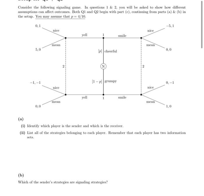 Consider The Following Signaling Game In Questions Chegg