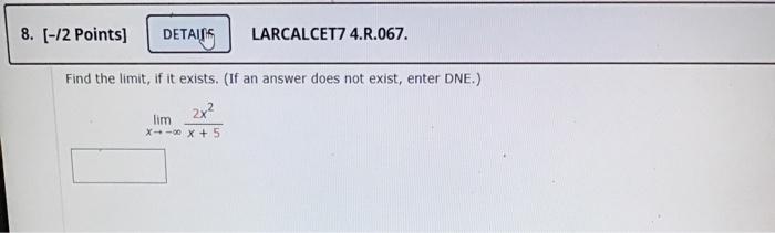 Solved Points Details Larcalcet R Find The Chegg