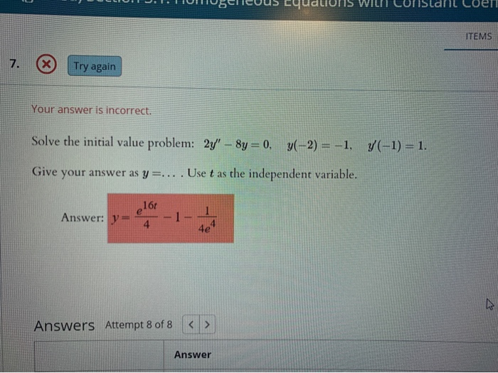 Solved Aliom Items X Try Again Your Answer Is Incorrect Chegg