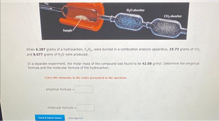 Solved When 6 287 Grams Of A Hydrocarbon CxHy Were Burned Chegg