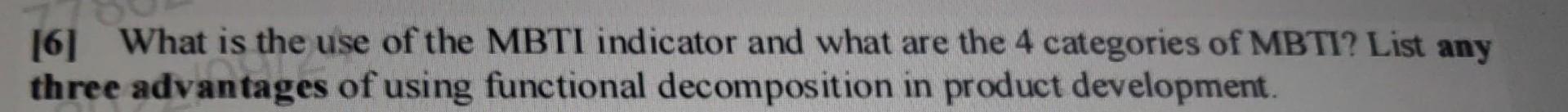 Solved What Is The Use Of The Mbti Indicator And What Chegg