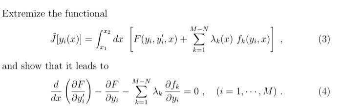 Solved Derive The Euler Lagrange Equation With Constraint Chegg