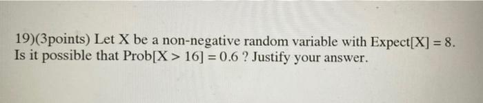 Solved Points Let X Be A Non Negative Random Variable Chegg