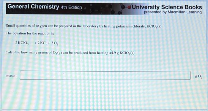 Solved General Chemistry Th Edition University Science Chegg