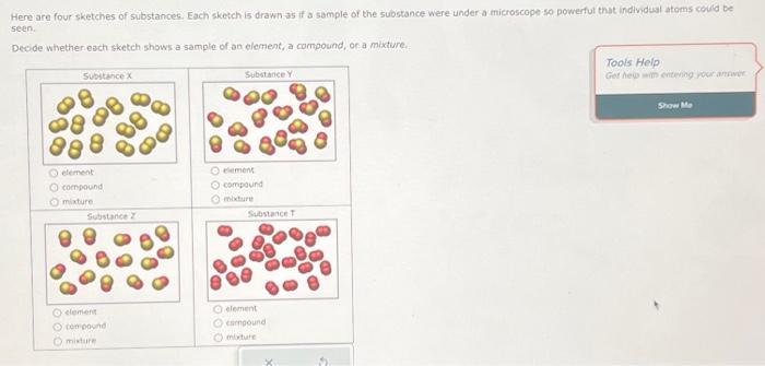 Solved Here Are Four Sketches Of Substances Each Sketch Is Chegg