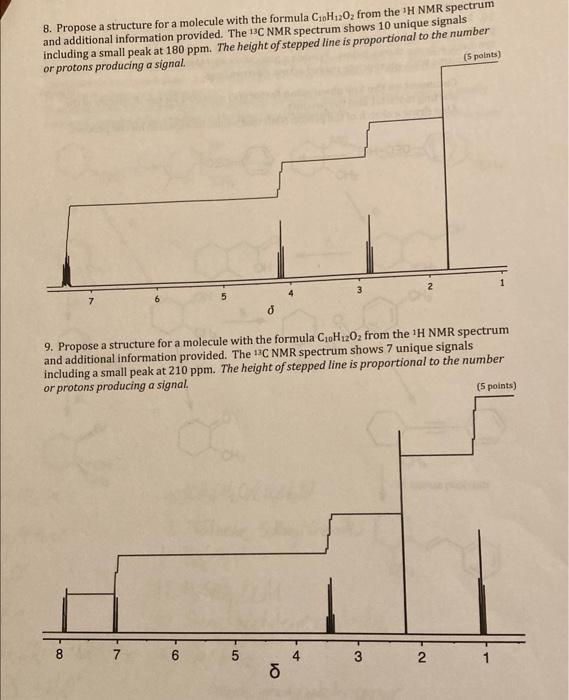 Solved 8 Propose A Structure For A Molecule With The Chegg