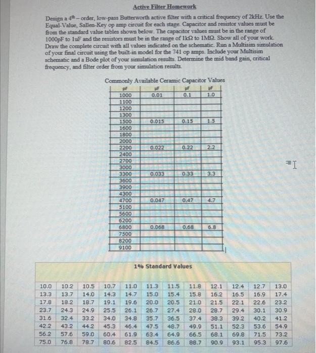 Design A 4th Order Low Pass Butterworth Active Chegg