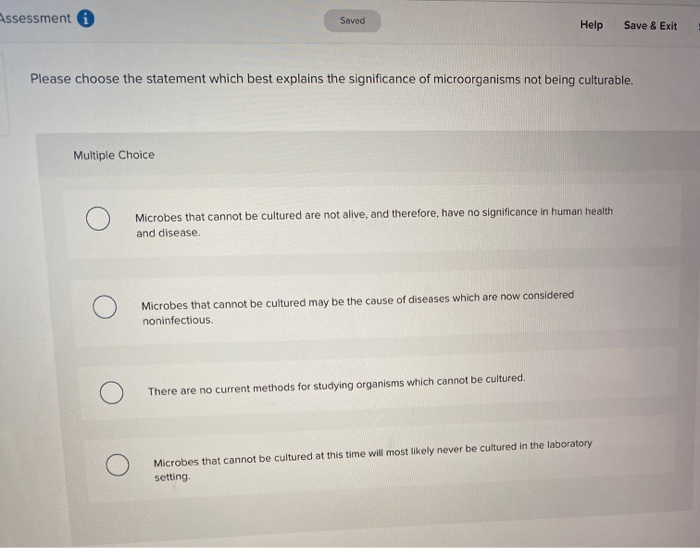 Solved Assessment Saved Help Save Exit Please Choose The Chegg