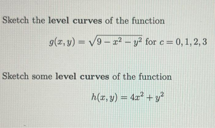 Sketch The Level Curves Of The Function Chegg