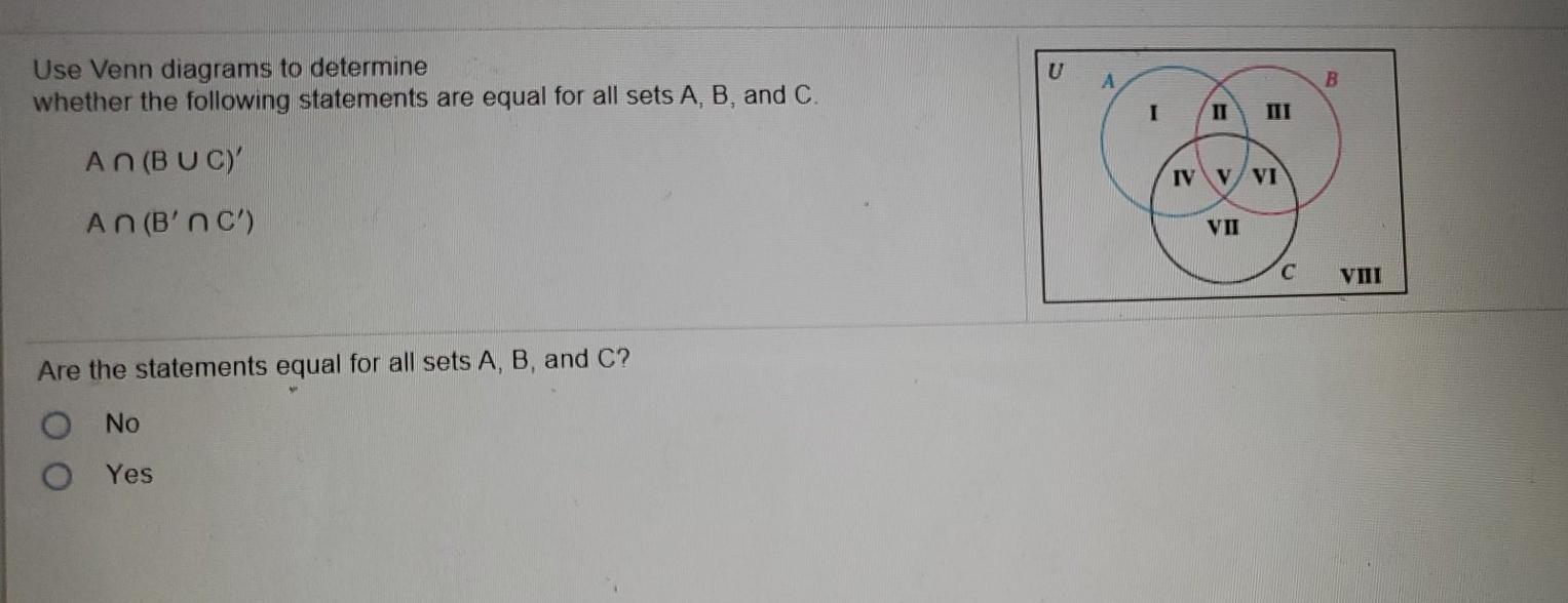 Solved U B Use Venn Diagrams To Determine Whether The Chegg