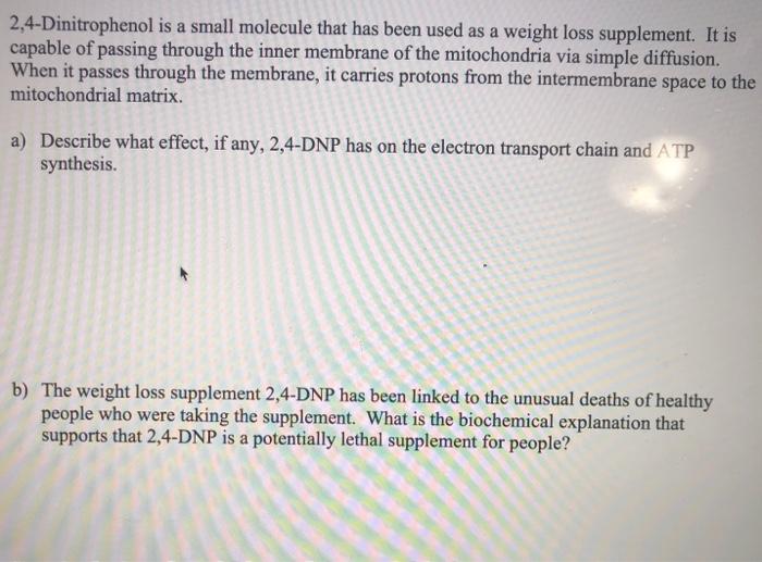 Solved Dinitrophenol Is A Small Molecule That Has Been Chegg