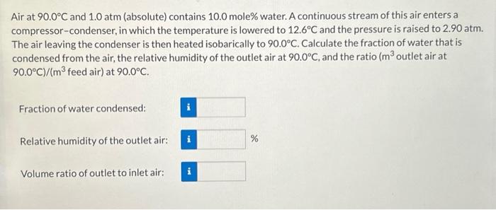 Solved Air At C And Atm Absolute Contains Chegg