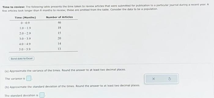 Solved Time To Review The Following Table Presents The Time Chegg