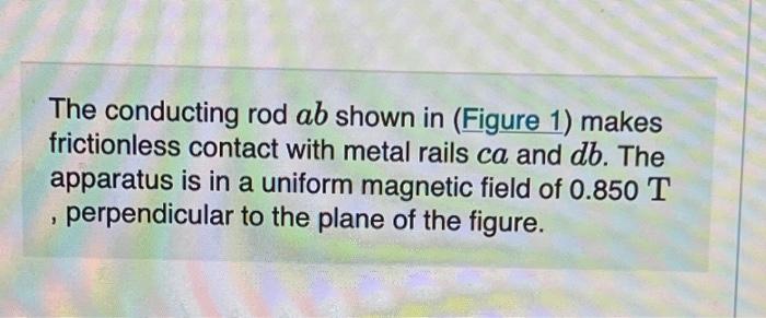 Solved The Conducting Rod Ab Shown In Figure Makes Chegg