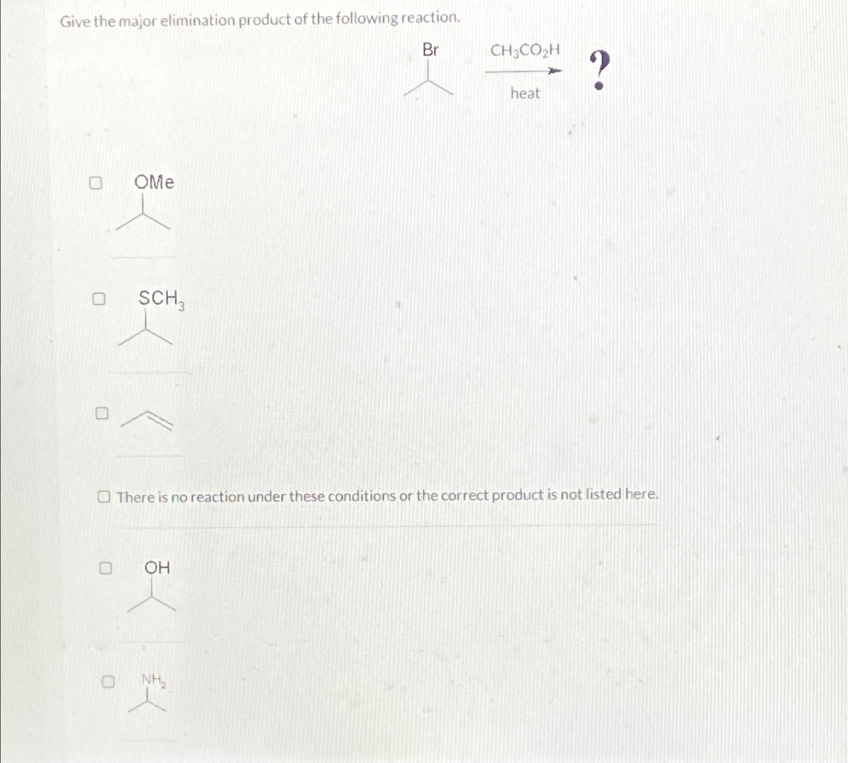 Solved Give The Major Elimination Product Of The Following Chegg