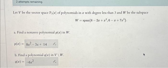 Solved Which Of The Following Subsets Of P2 Are Subspaces Of Chegg