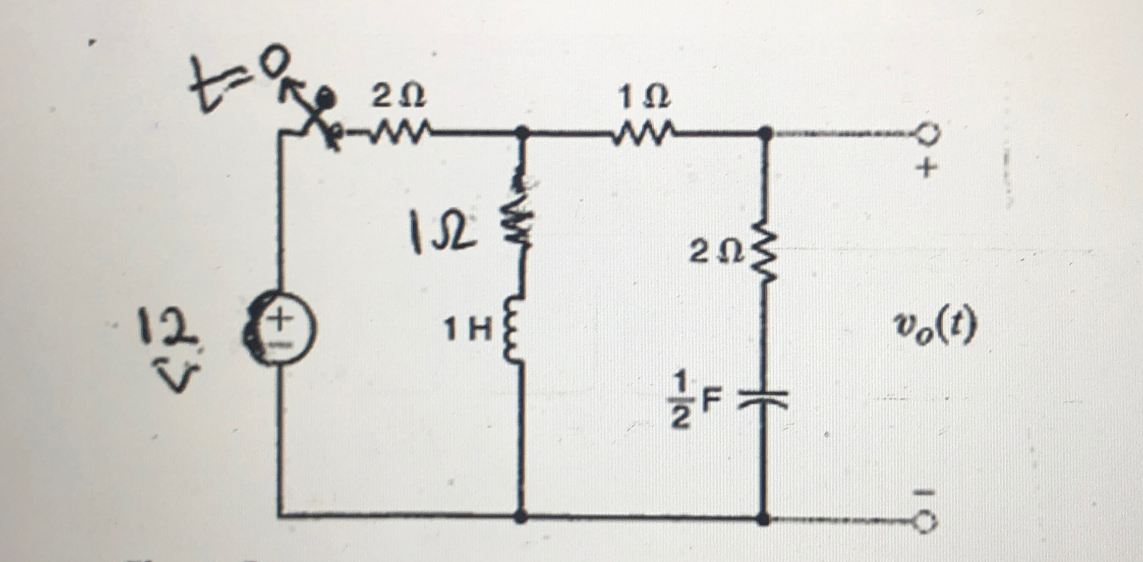 Solved Determine The Output Voltage Vo T At T 0 Chegg