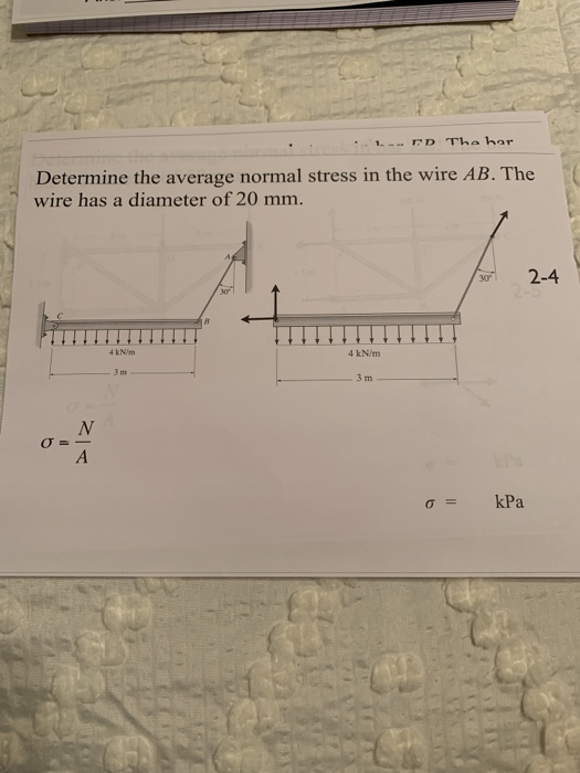 Solved Determine The Average Normal Stress In The Post At A Chegg