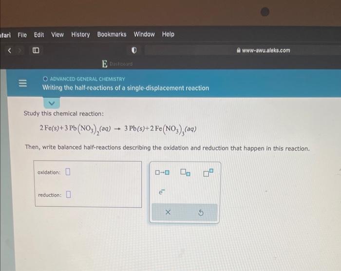 Solved Study This Chemical Reaction 2Fe S 3 Pb NO3 2 Aq 3 Chegg