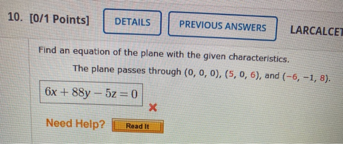 Solved 10 0 1 Points DETAILS PREVIOUS ANSWERS LARCALCET Chegg