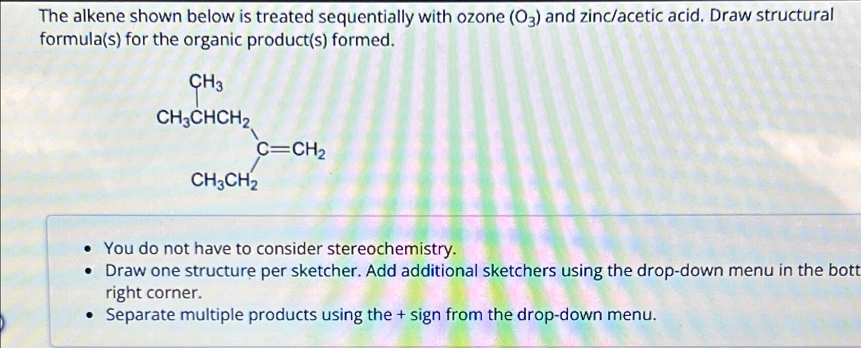 Solved The Alkene Shown Below Is Treated Sequentially With Chegg