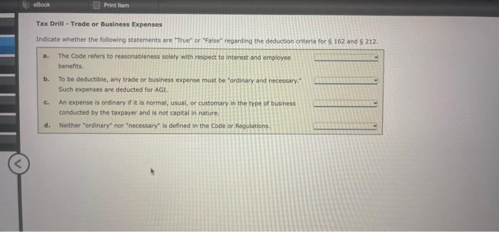 Solved Tax Drill Difference Between Deductions For And Chegg