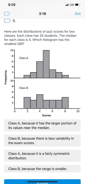 Solved 9 29 Hil LE 3 19 Exit 5 Here Are The Distributions Chegg