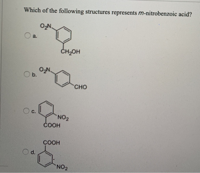 Solved Which Of The Following Structures Represents Chegg