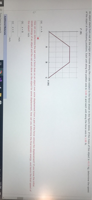 Solved An Object Starts From Rest At The Origin And Moves Chegg