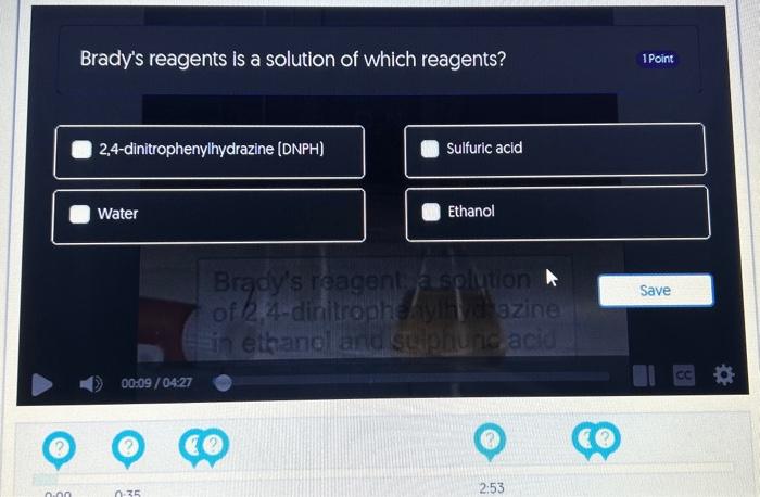 Solved Brady S Reagents Is A Solution Of Which Reagents Chegg