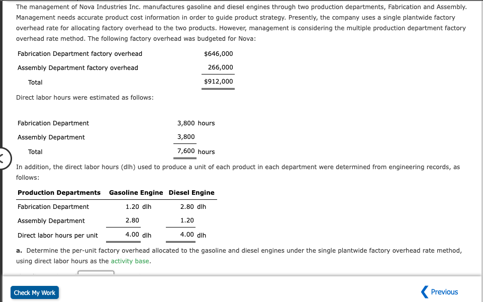 Solved Single Plantwide And Multiple Production Department Chegg