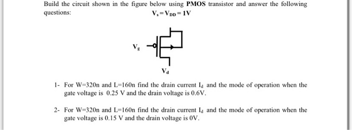 Solved 4 Change W Of The PMOS Transistor To 64nm And L To Chegg