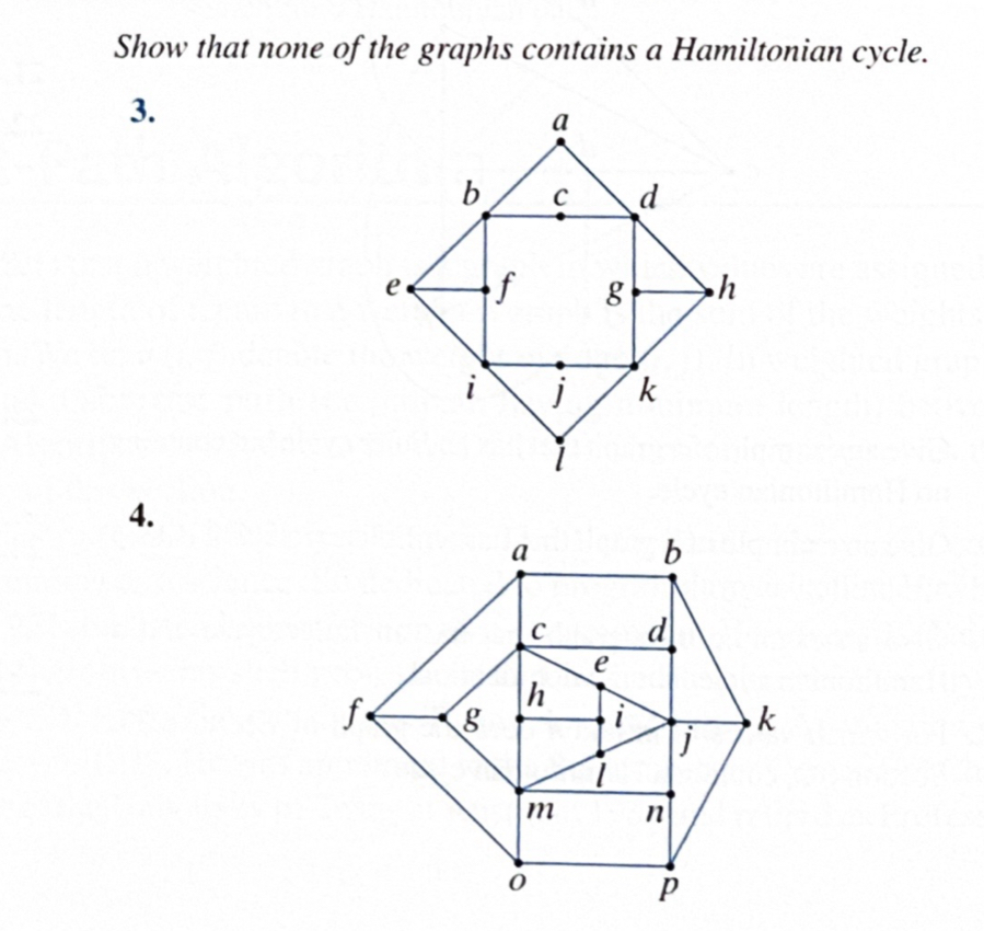 Solved Show That None Of The Graphs Contains A Hamiltonian Chegg