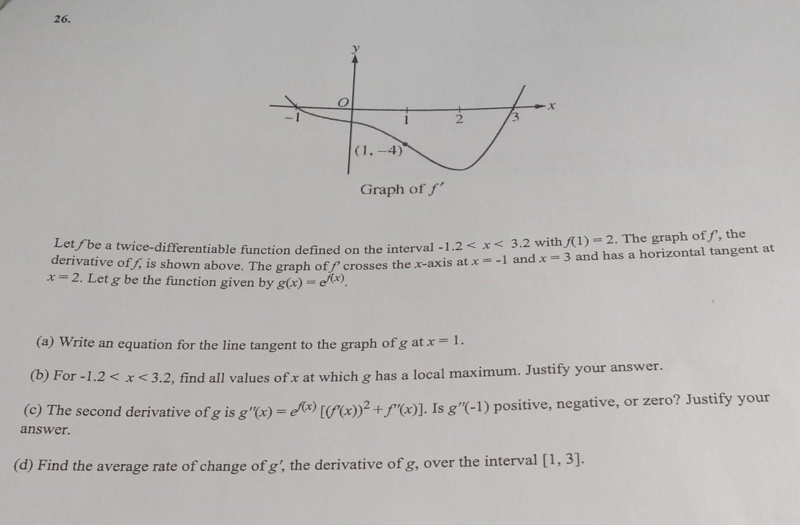 Solved Let F Be A Twice Differentiable Function Defined On Chegg