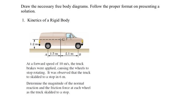 Solved Draw The Necessary Free Body Diagrams Follow The Chegg