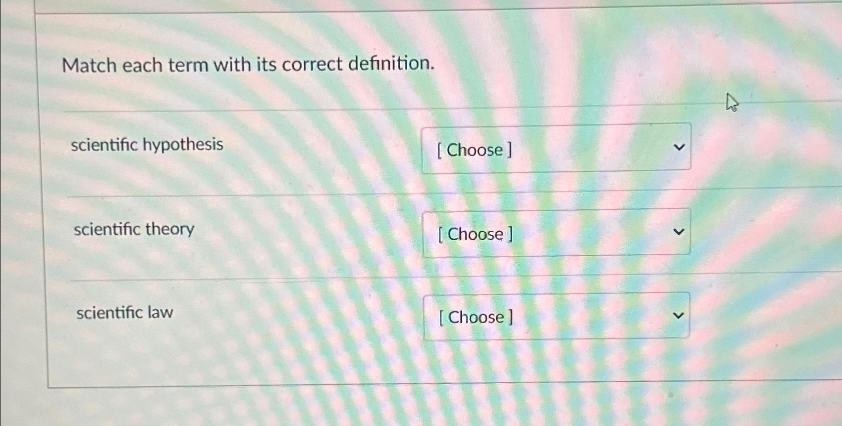 Solved Match Each Term With Its Correct Chegg