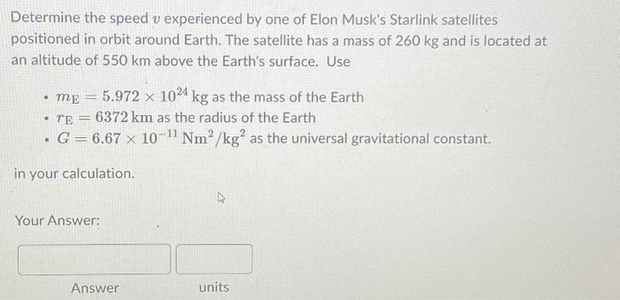 Solved Determine The Speed V Experienced By One Of Elon Chegg