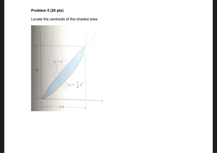 Solved Problem Pts Locate The Centroids Of The Shaded Chegg