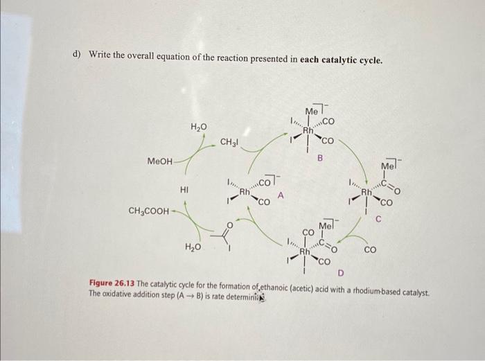 Solved Catalytic Cycle D Write The Overall Equation Of