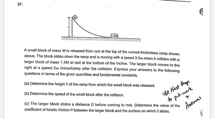 Solved ISA A Small Block Of Mass M Is Released From Rest At Chegg