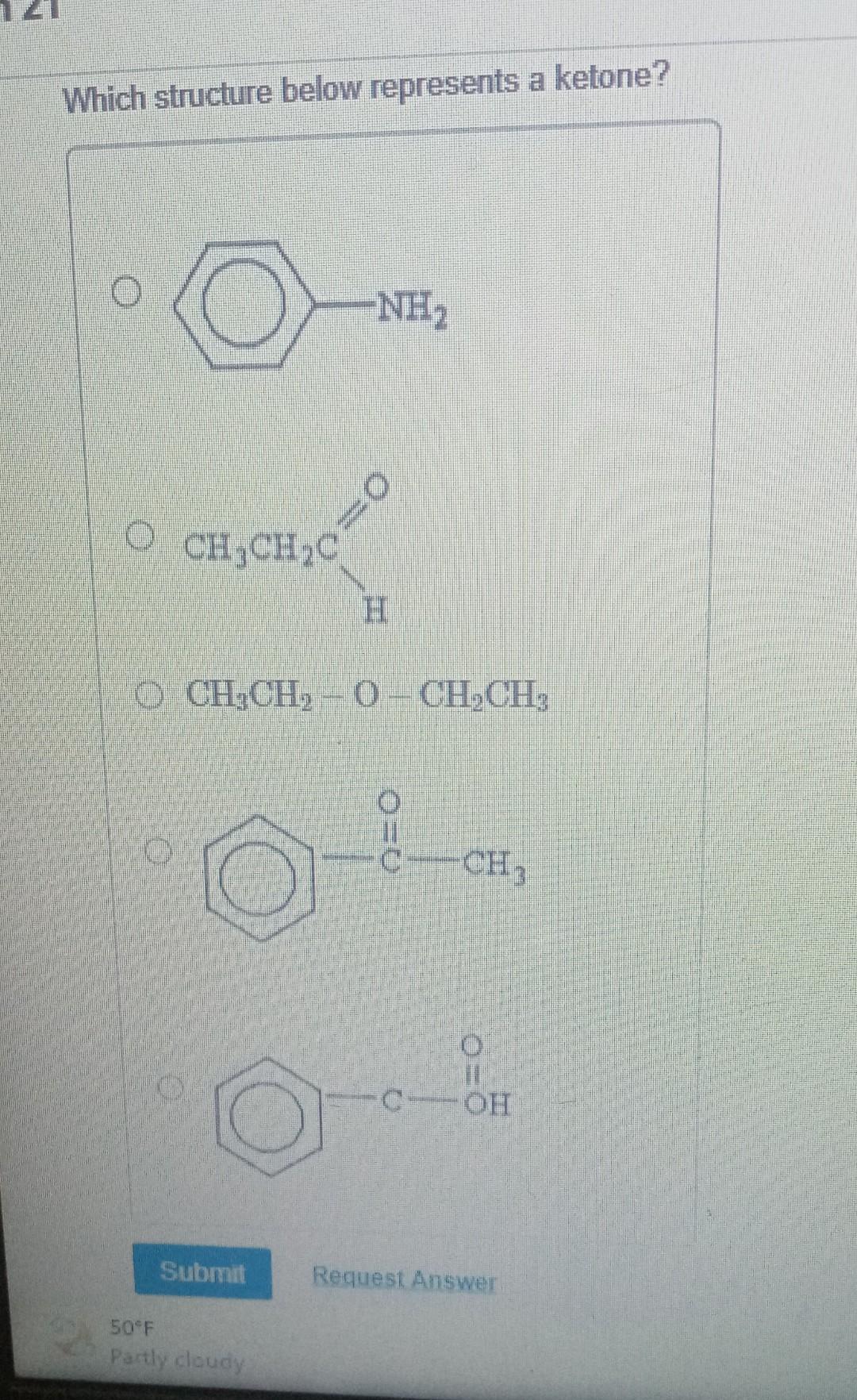 Solved Which Structure Below Represents A Ketone Chegg