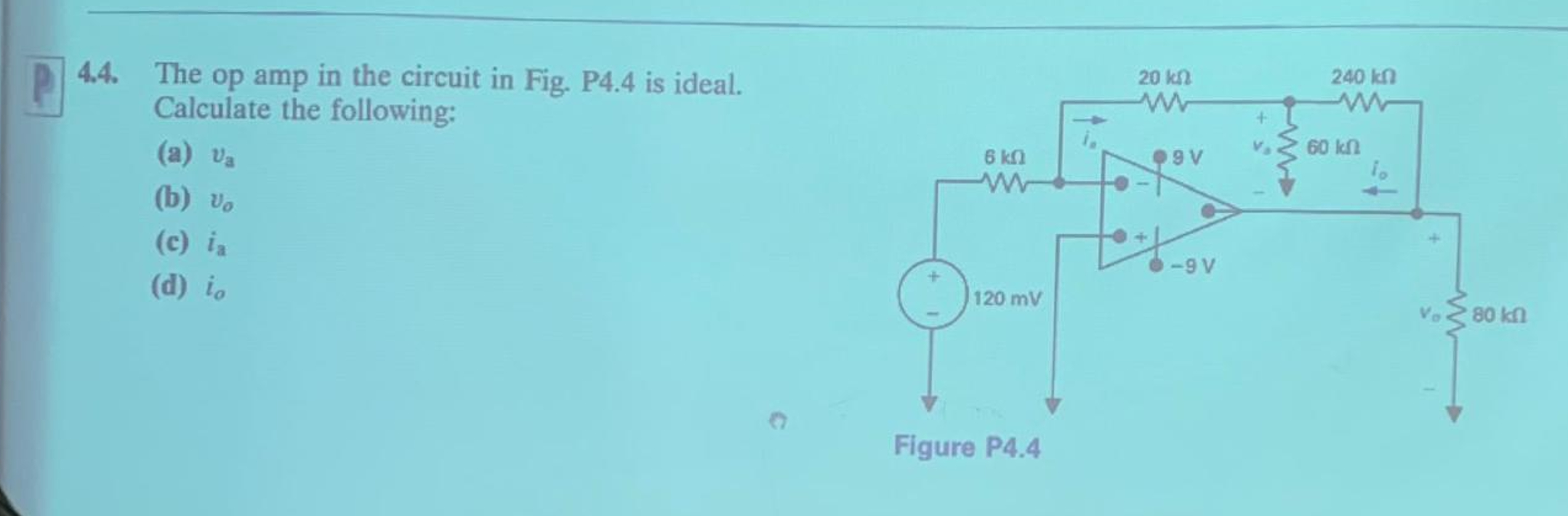 Solved 4 4 The Op In The Circuit In Fig P4 4 Is Chegg