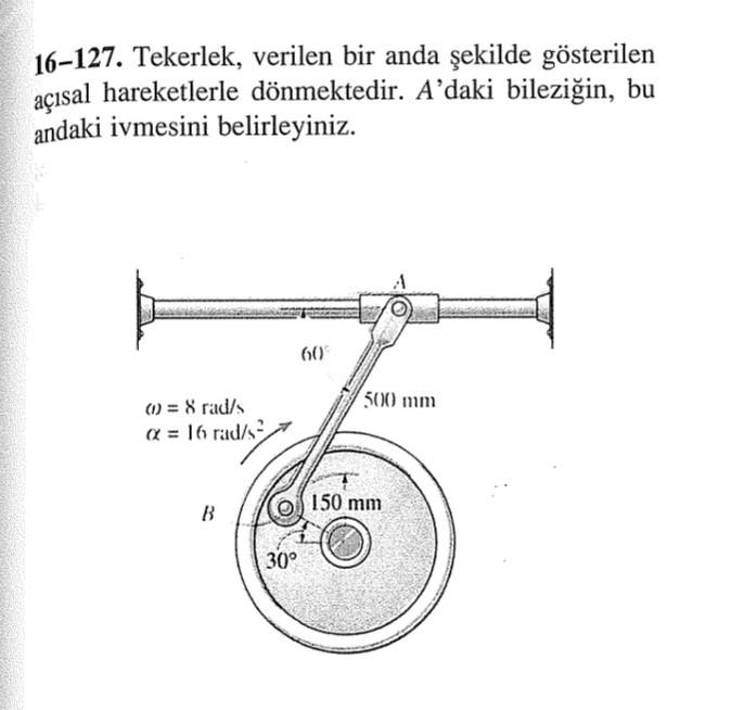 Solved 16 127 Tekerlek verilen bir anda şekilde gösterilen Chegg