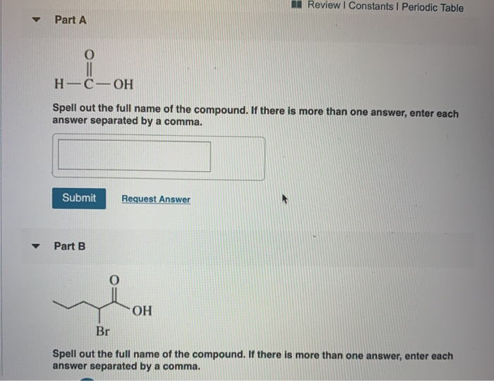 Solved Review Constants I Periodic Table Part A H C OH Chegg