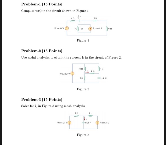 Solved Problem Points Compute Vo T In The Circuit Chegg