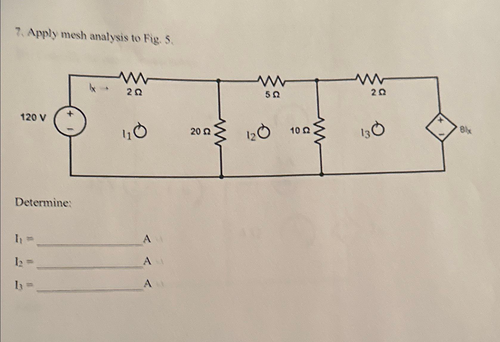 Solved Apply Mesh Analysis To Fig Chegg