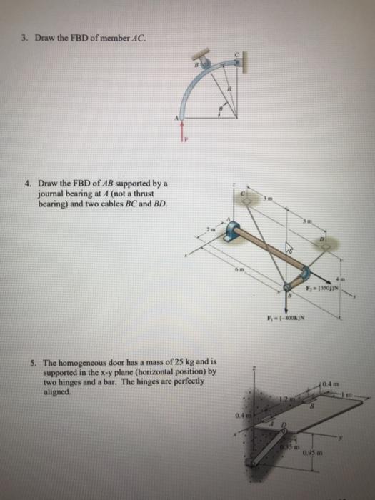 Solved 3 Draw The FBD Of Member AC 4 Draw The FBD Of AB Chegg