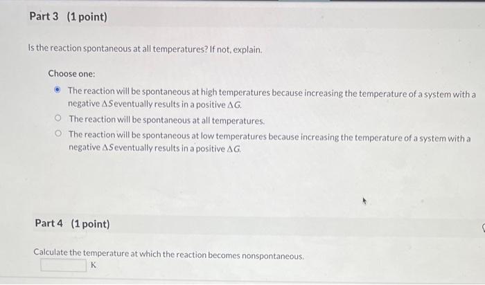 Solved The Following Reaction Has These Standard Chegg